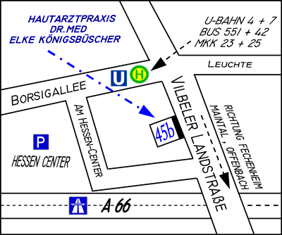 Anfahrt zur Praxis Dr. Königsbüscher